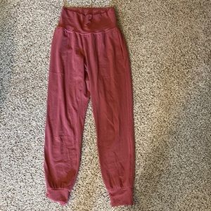 Red Athleta joggers